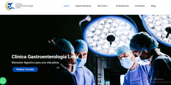 Página web desarrollada por BCP Consulting para clínica especializada en gastroenterología y bienestar digestivo en Lima